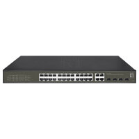 Switch 24x GE GES-2128P 4xGSFP 19" 380W 24xPoE+