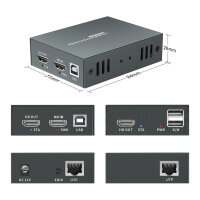 HDMI over Cat.5/6 Extender kit 4K. 100m schwarz