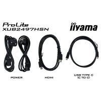 IIYAMA 60.5cm (23.8") XUB2497HSN-W2 16:9 HDMI+DP+USB-C Lift