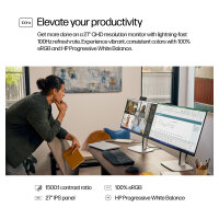 68,6cm/27" (2560x1440) HP Pro 527pq 16:9 IPS 5ms 100Hz HDMI 2x DisplayPort USB-C USB-Hub VESA Speaker Black/Silver