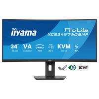 86,4cm/34" (3440x1440) iiyama ProLite XCB3497WQSNP-B1 21:9 UWQHD VA 0,4ms 120Hz HDMI DP USB-C Speaker Black