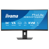 86,4cm/34" (3440x1440) iiyama ProLite XCB3497WQSNP-B1 21:9 UWQHD VA 0,4ms 120Hz HDMI DP USB-C Speaker Black