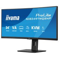 86,4cm/34" (3440x1440) iiyama ProLite XCB3497WQSNP-B1 21:9 UWQHD VA 0,4ms 120Hz HDMI DP USB-C Speaker Black