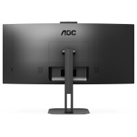 86cm/34" (3440x1440) AOC CU34V5CW 21:9 VA 1ms 100Hz HDMI DisplayPort USB-C KVM VESA Speaker Webcam Silver/Black