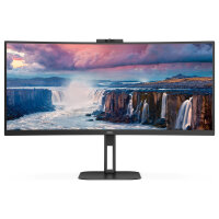 86cm/34" (3440x1440) AOC CU34V5CW 21:9 VA 1ms 100Hz HDMI DisplayPort USB-C KVM VESA Speaker Webcam Silver/Black