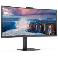 86cm/34" (3440x1440) AOC CU34V5CW 21:9 VA 1ms 100Hz HDMI DisplayPort USB-C KVM VESA Speaker Webcam Silver/Black