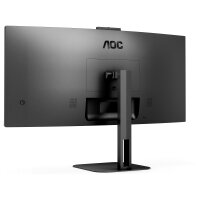 86cm/34" (3440x1440) AOC CU34V5CW 21:9 VA 1ms 100Hz HDMI DisplayPort USB-C KVM VESA Speaker Webcam Silver/Black