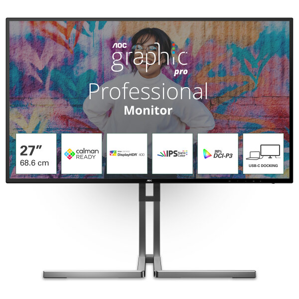 AOC 68.6cm (27") U27U3CV 16:09 2xHDMI+DP+USB-C Lift bl