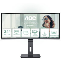 86,4cm/34" (3440x1440) AOC CU34P3CV 21:9 VA 1ms 100Hz HDMI DisplayPort USB-C USB-Hub RJ45 KVM VESA Speaker Black