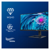 86,36 cm/34" (3440x1440) Philips 346E2CUAE/00 21:9 WQHD VA 4ms 100Hz USB-C HDMI DisplayPort VESA Black