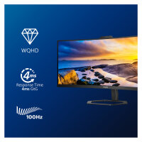 86,4cm/34" (3440×1440) Philips 34E1C5600HE/00 21:9 VA 4ms 100Hz USB-C HDMI DisplayPort Webcam Speakers VESA Black
