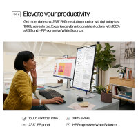 60,5cm/23.8" (1920x1080) HP Pro 524pf 16:9 IPS 5ms 100Hz HDMI DisplayPort USB VESA Black/Silver