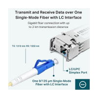 TP-LINK TL-SM321B -2 - SFP (Mini-GBIC)-Transceiver-Modul - GigE - 1000Base-BX - LC/UPC Einzelmodus - bis zu 10 km - 1310 (TX)