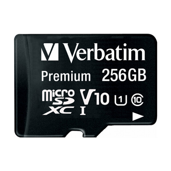 CARD 256GB Verbatim MicroXC Premium Class10 + Adapte retail