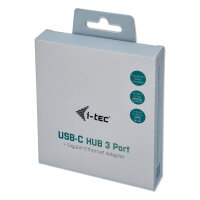 D I-TEC USB-C 3-PORT HUB + GLAN