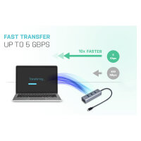 D I-TEC USB-C METAL 4-PORT HUB