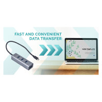 D I-TEC USB-C METAL 4-PORT HUB