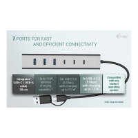 D I-TEC USB-C/USB-A Charging Metal HUB 7 Port 3x USB-C 3.2 Gen. 1 4x USB-A 3.2 Gen. 1