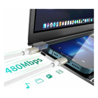 4smarts USB-C auf USB-C Kabel PremiumCord 60W 3erSet wei/silb