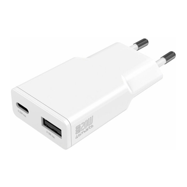 4smarts Netzladegert PDPlug Duos Slim 20W GaN USB-C/A. wei