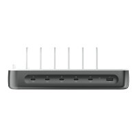 4smarts Ladestation Team 100W 5C/1A inkl. 6 Kabel. spacegrau