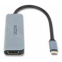 D Dicota USB-C 5-in-1 Video Hub 4K PD 100W silver
