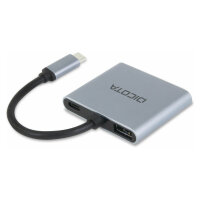D Dicota USB-C Portable 4-in1 Docking Station 4K HDMI PD 100W