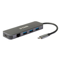 D-Link DUB-2334 5-in-1 USB-C Hub mit Gigabit Ethernet/Power