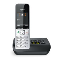 GIGASET COMFORT 500A silber / schwarz 5.8 cm 2.2 Zoll TFT Farbdisplay Anrufbeantworter Freisprechen Telefonbuch Headset Anschluss