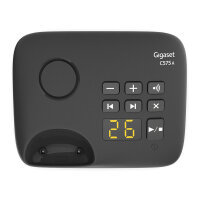 GIGASET C575A schwarz schnurlos analog (DECT) Anrufbeantworter TFT-Farb-Display Freisprechen Adressbuch fr 200 Eintrge Wecker