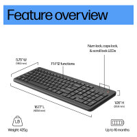 HP 225 WIRELESS KEYBOARD