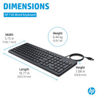 HP 150 Kabelgebunden USB-A deutsch Schwarz