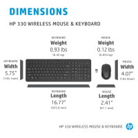HP 330 Tastatur-Maus-Set kabellos schwarz