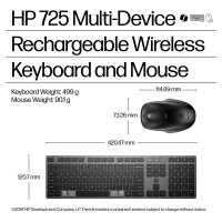 HP 725 Multi-Device Wireless Keyboard and Mouse Combo