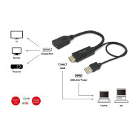 Equip HDMI Adapter Displayport St/Bu 0.15m 4K/60Hz sw