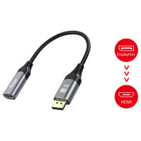 Equip Displayport->HDMI Adapter 1.4 St/Bu 8K/60Hz grau