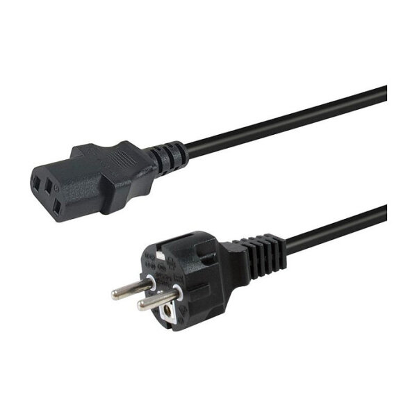 Equip Netzkabel Anschl. C18 -> Schukon. 1.80m 180°gew. sw