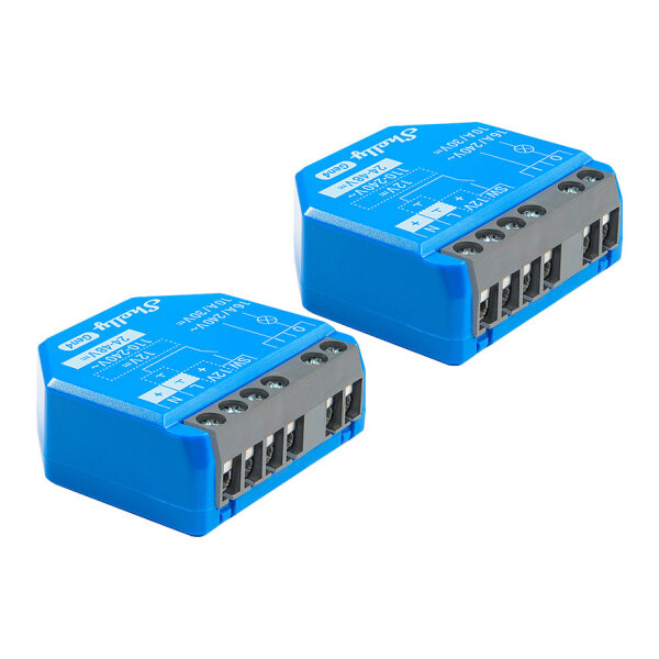 Shelly Relais "1 Gen4 2er Pack" max 16A 1 Kanal WLAN Matter Zigbee Bluetooth