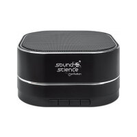MANHATTAN Sound Science Metallic LED Bluetooth-Lautsprecher Bluetooth 5.0 Mikrofon Bedienelemente FM-Radio MicroSD-Slot schwarz