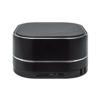 MANHATTAN Sound Science Metallic LED Bluetooth-Lautsprecher Bluetooth 5.0 Mikrofon Bedienelemente FM-Radio MicroSD-Slot schwarz