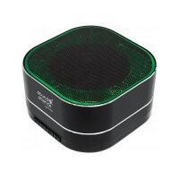 MANHATTAN Sound Science Metallic LED Bluetooth-Lautsprecher Bluetooth 5.0 Mikrofon Bedienelemente FM-Radio MicroSD-Slot schwarz