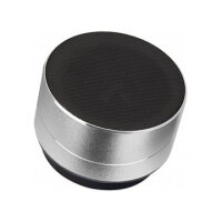 MANHATTAN Metallic LED-Bluetooth-Lautsprecher buntes Licht Bedienelemente USB-A-Port MicroSD-Kartenslot 3.5mm-Klinkenbuchse silber