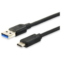 Equip Kabel USB-A 3.2 -> C St/St 1.00m 3A/20V sw...