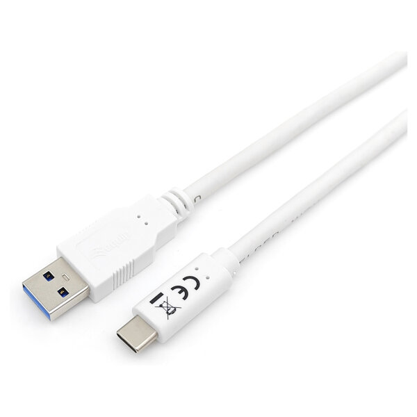 Equip Kabel USB-A 3.2 -> C St/St 1.00m 3A/20V ws