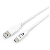 Equip Kabel USB-A 3.2 -> C St/St 1.00m 3A/20V ws