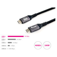 Equip Kabel USB-C 4.0 -> C St/St 2.00m 5A 8K/60Hz sw