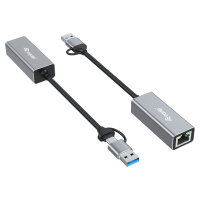 Equip Adapter USB-C -> RJ45 10/100/1000/2500 Mbps + USB-A