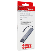 Equip Adapter USB-C -> HDMI.GbE.3xUSB3.2 Gen1.SD/TF.PD 100W
