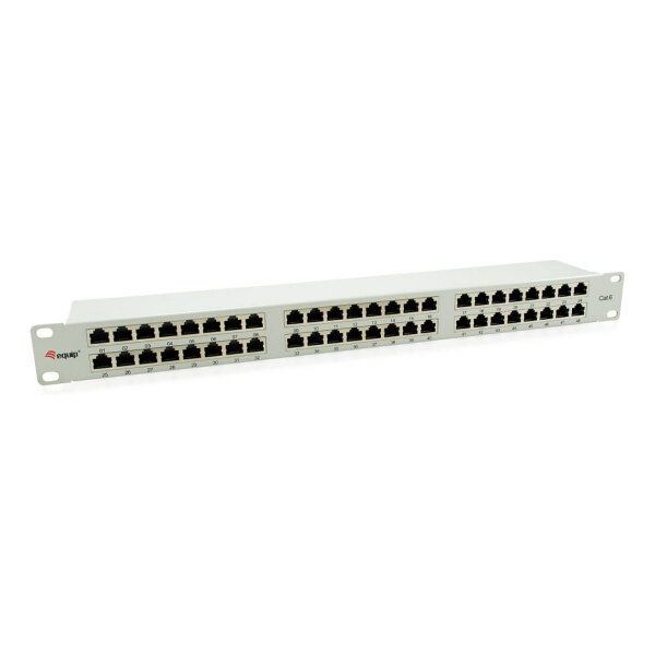 Equip Patchpanel 48x RJ45 Cat6 19" FTP 1HE ISO/IEC hellgrau