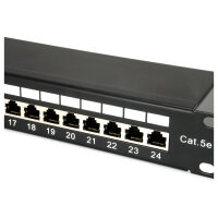 Equip Patchpanel 24x RJ45 Cat5e 19" FTP 1HE schwarz